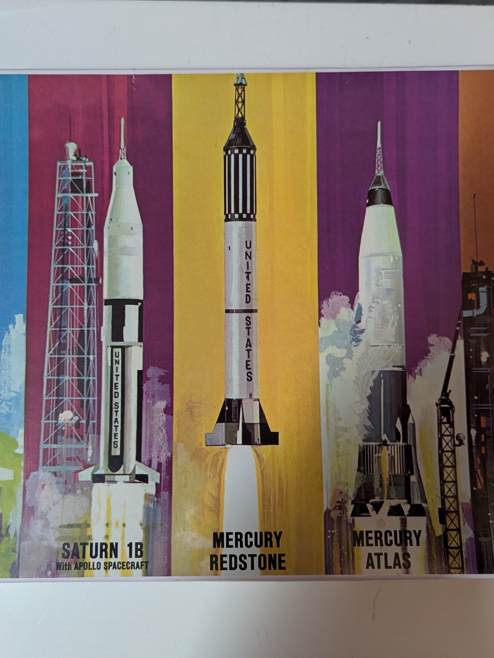 Retro Space Rocket Poster - Multicolor
